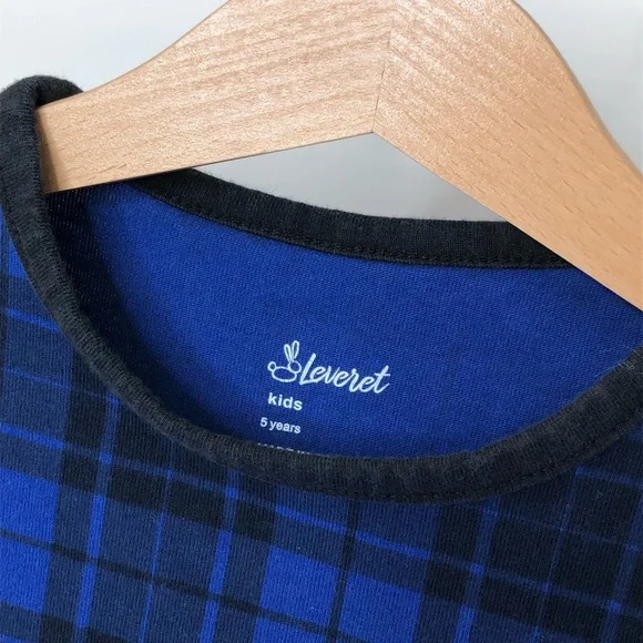 Leveret Toddler Snowflake Dress Long Sleeve Blue Black embroidered snowf… - Picture 3 of 3